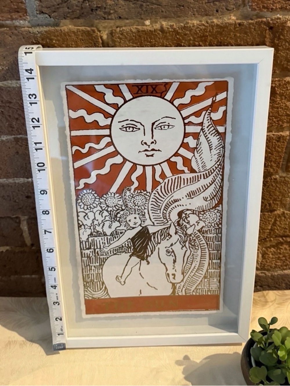 Vintage-Style The Sun Tarot Art Print XIX Framed Wall Decor